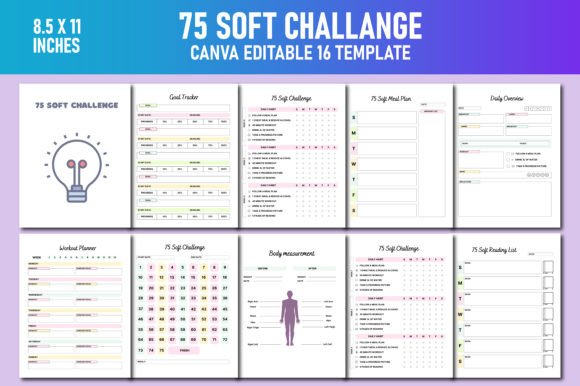 Download 75 Soft Challenge Canva KDP Interiors - Kdp Collection