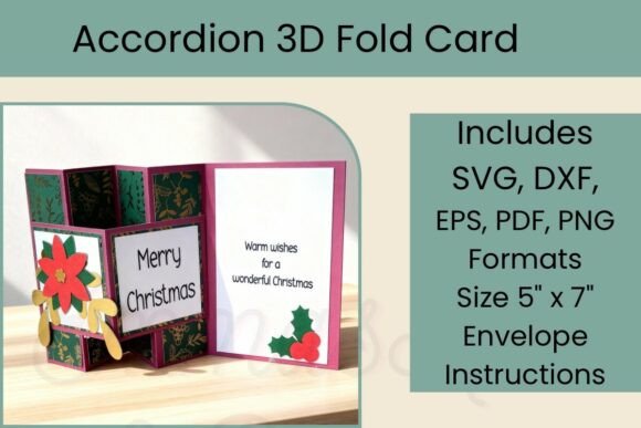 Download 3D SVG Accordion Fold Christmas Card - Christmas card Collection