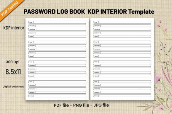 Download Password Log Book-KDP Interiors Template - Kdp Collection