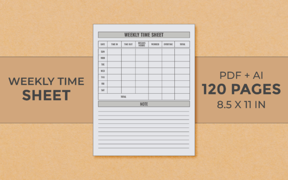 Download Weekly Timesheet Editable Kdp Interior - Kdp Collection