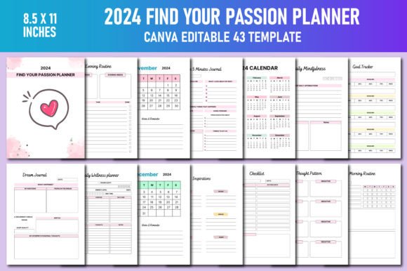 Download 2024 Find Your Passion Planner Canva KDP - Kdp Collection