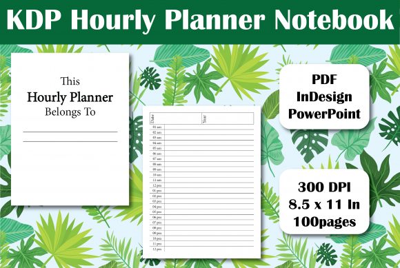Download KDP Hourly Planner Notebook Interior - Kdp Collection
