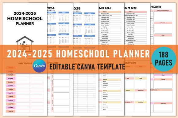 Download 2024-2025 Homeschool Planner for Canva - Homeschool Collection
