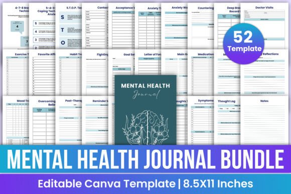 Download Mental Health Journal Bundle Canva Kdp - Kdp Collection