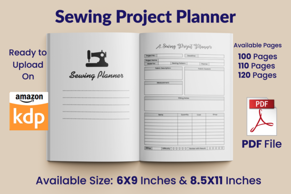 Download Sewing Project Planner KDP Interior - Kdp Collection