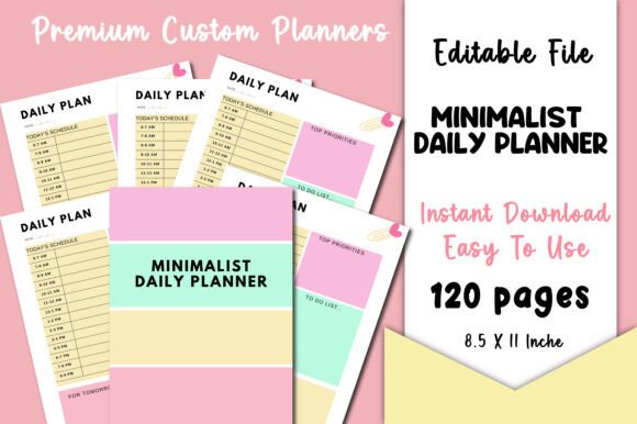 Download Minimalist Daily Planner Canva KDP - Kdp Collection