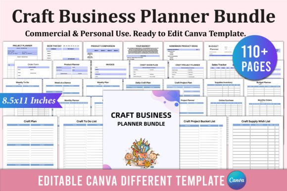 Download Craft Business Planner Bundle for Canva - Business planner Collection