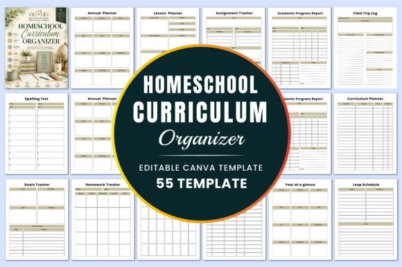 Download Homeschool Curriculum Organizer Canva - Homeschool Collection