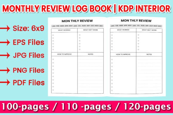 Download Monthly Review Log Book | KDP Interior - Kdp Collection
