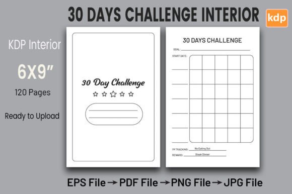 Download 30 Days Challenge Tracker  | KDP Interio - Kdp Collection