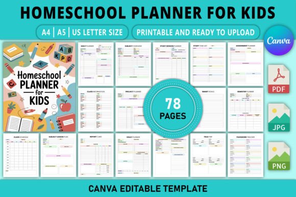 Download Editable Homeschool Planner for Kids - Homeschool Collection