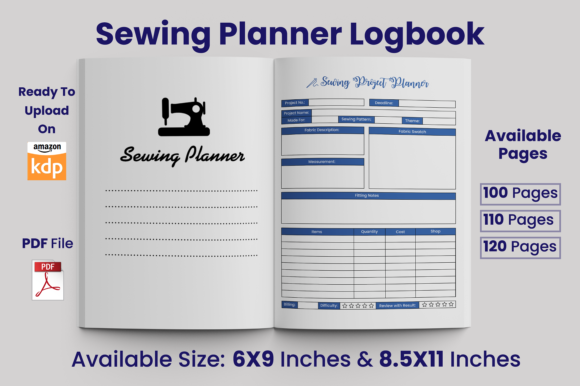 Download Sewing Project Planner KDP Interior - Kdp Collection