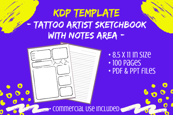 Download KDP Template - Tattoo Artist Sketch Book - Kdp Collection