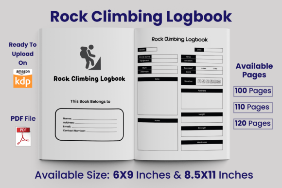 Download Rock Climbing Logbook KDP Interior - Kdp Collection