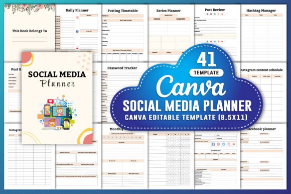 Download Social Media Planner Canva Kdp Interiors - Kdp Collection