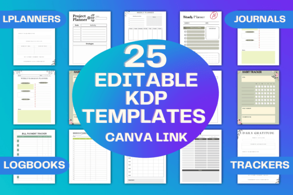 Download 25 Editable KDP Templates Canva Link - Kdp Collection