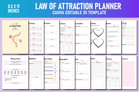 Download Law of Attraction Planner Canva KDP - Kdp Collection