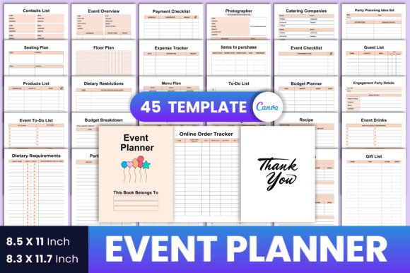 Download Event Planner Canva KDP Interior - Kdp Collection