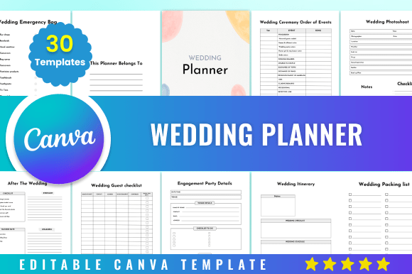 Download Editable Wedding Planner Kdp Canva - Kdp Collection
