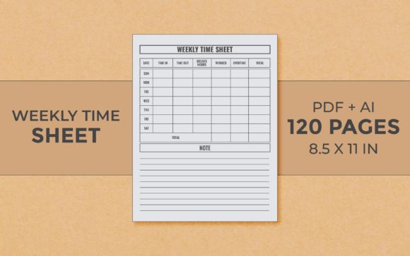 Download Weekly Timesheet Editable Kdp Interior - Kdp Collection