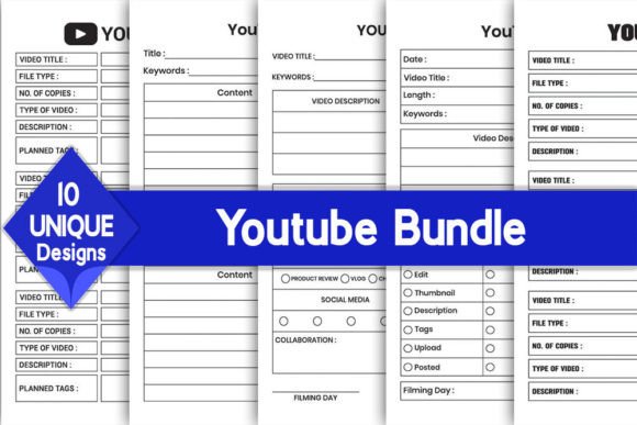Download Youtube Log Book Bundle | KDP Interior - Kdp Collection